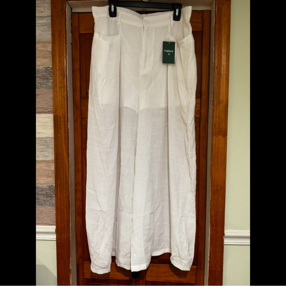 Halara White Wide-Leg Pants
